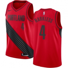 Youth Nike Portland Trail Blazers #4 Moe Harkless Authentic Red Alternate NBA Jersey Statement Edition