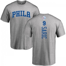 NBA Nike Philadelphia 76ers #9 Dario Saric Ash Backer T-Shirt