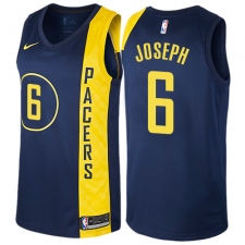 Men's Nike Indiana Pacers #6 Cory Joseph Authentic Navy Blue NBA Jersey - City Edition