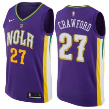 Men's Nike New Orleans Pelicans #27 Jordan Crawford Authentic Purple NBA Jersey - City Edition