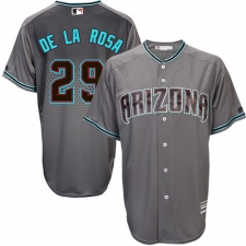 Men's Majestic Arizona Diamondbacks #29 Jorge De La Rosa Authentic Gray/Turquoise Cool Base MLB Jersey