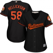 Women's Majestic Baltimore Orioles #58 Jeremy Hellickson Authentic Black Alternate Cool Base MLB Jersey