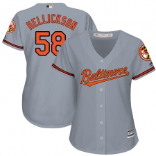Women's Majestic Baltimore Orioles #58 Jeremy Hellickson Authentic Grey Road Cool Base MLB Jersey