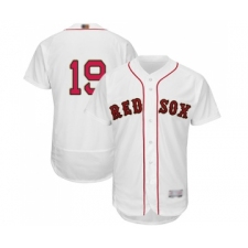 Men's Boston Red Sox #19 Jackie Bradley Jr White 2019 Gold Program Flex Base Authentic Collection Baseball Jersey