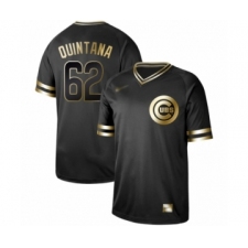 Men's Chicago Cubs #62 Jose Quintana Authentic Black Gold Fashion Baseball Jersey