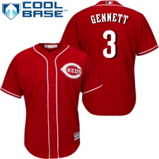 Youth Majestic Cincinnati Reds #3 Scooter Gennett Replica Red Alternate Cool Base MLB Jersey