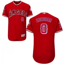 Men's Majestic Los Angeles Angels of Anaheim #0 Yunel Escobar Red Alternate Flexbase Authentic Collection MLB Jersey