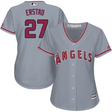 Women's Majestic Los Angeles Angels of Anaheim #27 Darin Erstad Authentic Grey Road Cool Base MLB Jersey