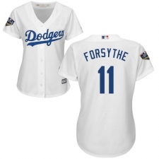 Women's Majestic Los Angeles Dodgers #11 Logan Forsythe Authentic White Home Cool Base 2018 World Series MLB Jersey