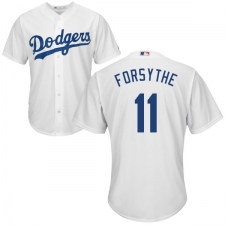 Youth Majestic Los Angeles Dodgers #11 Logan Forsythe Authentic White Home Cool Base MLB Jersey