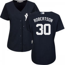 Women's Majestic New York Yankees #30 David Robertson Replica Navy Blue Alternate MLB Jersey