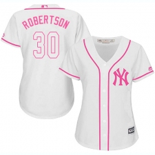 Women's Majestic New York Yankees #30 David Robertson Replica White Fashion Cool Base MLB Jersey