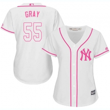 Women's Majestic New York Yankees #55 Sonny Gray Authentic White Fashion Cool Base MLB Jersey