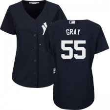 Women's Majestic New York Yankees #55 Sonny Gray Replica Navy Blue Alternate MLB Jersey