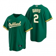 Men's Nike Oakland Athletics #2 Khris Davis Green Alternate Stitched Baseball Jersey