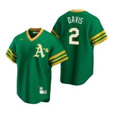 Men's Nike Oakland Athletics #2 Khris Davis Kelly Green Cooperstown Collection Road Stitched Baseball Jersey