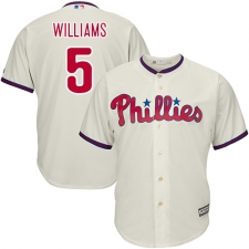 Youth Majestic Philadelphia Phillies #5 Nick Williams Replica Cream Alternate Cool Base MLB Jersey