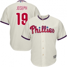 Youth Majestic Philadelphia Phillies #19 Tommy Joseph Authentic Cream Alternate Cool Base MLB Jersey
