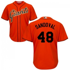 Youth Majestic San Francisco Giants #48 Pablo Sandoval Authentic Orange Alternate Cool Base MLB Jersey