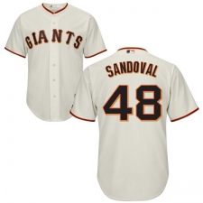 Youth Majestic San Francisco Giants #48 Pablo Sandoval Replica Cream Home Cool Base MLB Jersey