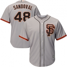 Youth Majestic San Francisco Giants #48 Pablo Sandoval Replica Grey Road 2 Cool Base MLB Jersey