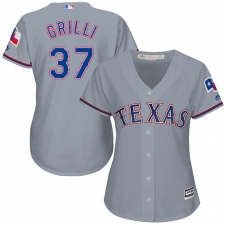 Women's Majestic Texas Rangers #37 Jason Grilli Replica Grey Road Cool Base MLB Jersey