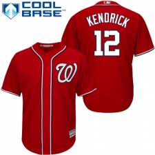 Men's Majestic Washington Nationals #12 Howie Kendrick Replica Red Alternate 1 Cool Base MLB Jersey