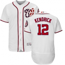 Men's Majestic Washington Nationals #12 Howie Kendrick White Home Flex Base Authentic Collection MLB Jersey