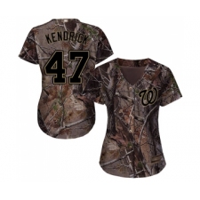 Women's Washington Nationals #47 Howie Kendrick Authentic Camo Realtree Collection Flex Base Baseball Jersey