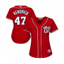 Women's Washington Nationals #47 Howie Kendrick Replica Red Alternate 1 Cool Base Baseball Jersey