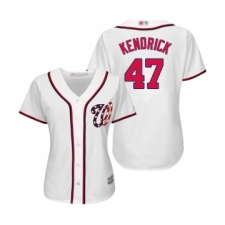 Women's Washington Nationals #47 Howie Kendrick Replica White Home Cool Base Baseball Jersey