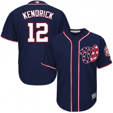 Youth Majestic Washington Nationals #12 Howie Kendrick Replica Navy Blue Alternate 2 Cool Base MLB Jersey
