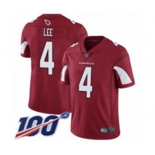 Men's Arizona Cardinals #4 Andy Lee Red Team Color Vapor Untouchable Limited Player 100th Season Football Jersey