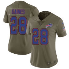 Women's Nike Buffalo Bills #28 E.J. Gaines Limited Olive 2017 Salute to Service NFL Jersey
