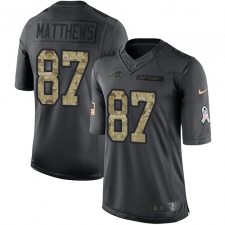 Men's Nike Buffalo Bills #87 Jordan Matthews Limited Black 2016 Salute to Service NFL Jersey