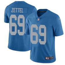 Men's Nike Detroit Lions #69 Anthony Zettel Elite Blue Alternate NFL Jersey