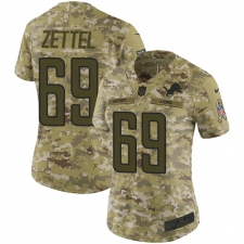 Women's Nike Detroit Lions #69 Anthony Zettel Limited Camo 2018 Salute to Service NFL Jersey
