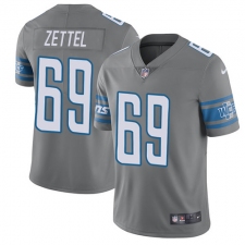 Youth Nike Detroit Lions #69 Anthony Zettel Limited Steel Rush Vapor Untouchable NFL Jersey