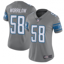 Women's Nike Detroit Lions #55 Paul Worrilow Limited Steel Rush Vapor Untouchable NFL Jersey