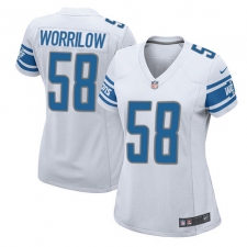 Women's Nike Detroit Lions #58 Paul Worrilow Game White NFL Jersey
