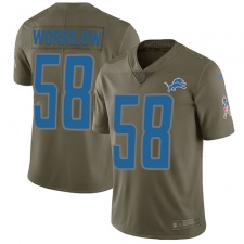Youth Nike Detroit Lions #58 Paul Worrilow Limited Olive 2017 Salute to Service NFL Jersey