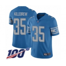 Men's Detroit Lions #35 Miles Killebrew Blue Team Color Vapor Untouchable Limited Player 100th Season Football Jersey