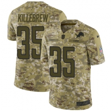 Youth Nike Detroit Lions #35 Miles Killebrew Limited Camo 2018 Salute to Service NFL Jersey