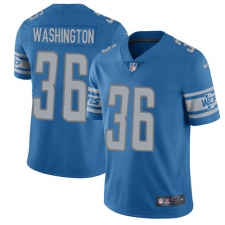 Men's Nike Detroit Lions #36 Dwayne Washington Blue Team Color Vapor Untouchable Limited Player NFL Jersey