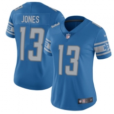 Women's Nike Detroit Lions #13 T.J. Jones Blue Team Color Vapor Untouchable Elite Player NFL Jersey