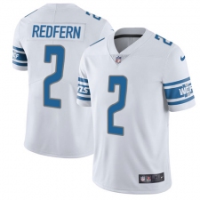 Men's Nike Detroit Lions #2 Kasey Redfern White Vapor Untouchable Limited Player NFL Jersey