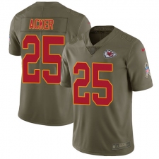 Men's Nike Kansas City Chiefs #25 Kenneth Acker Limited Olive 2017 Salute to Service NFL Jersey
