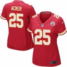 Women's Nike Kansas City Chiefs #25 Kenneth Acker Game Red Team Color NFL Jersey