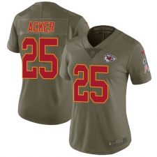 Women's Nike Kansas City Chiefs #25 Kenneth Acker Limited Olive 2017 Salute to Service NFL Jersey