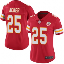 Women's Nike Kansas City Chiefs #25 Kenneth Acker Red Team Color Vapor Untouchable Limited Player NFL Jersey